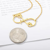 Personalized Dog Paw Name Necklace for Women