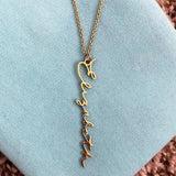 Handwriting Pendant Necklace Stainless Steel Vertical Custom Name Choker