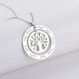 Lemegeton Tree Of Life Family Name Necklace Personalized Stainless Steel