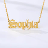 Old English Name Necklace Classic Jewelry Personalized Stainless Steel