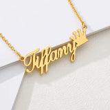 Personalized Butterfly Name Necklace Crown Heart Choker for Women