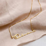 Cursive Name Necklace Box Chain Personalized Jewelry