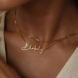 Cursive Name Necklace Box Chain Personalized Jewelry