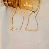 Cursive Name Necklace Box Chain Personalized Jewelry