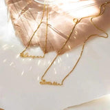 Cursive Name Necklace Box Chain Personalized Jewelry