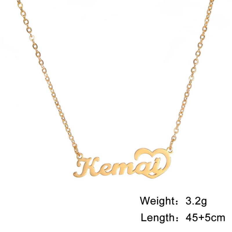 Lemegeton Heart Choker Name Necklace Personalised Pendant Jewelry