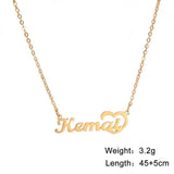 Lemegeton Heart Choker Name Necklace Personalised Pendant Jewelry