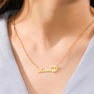 Lemegeton Heart Choker Name Necklace Personalised Pendant Jewelry