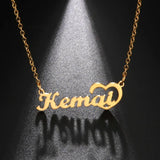 Lemegeton Heart Choker Name Necklace Personalised Pendant Jewelry
