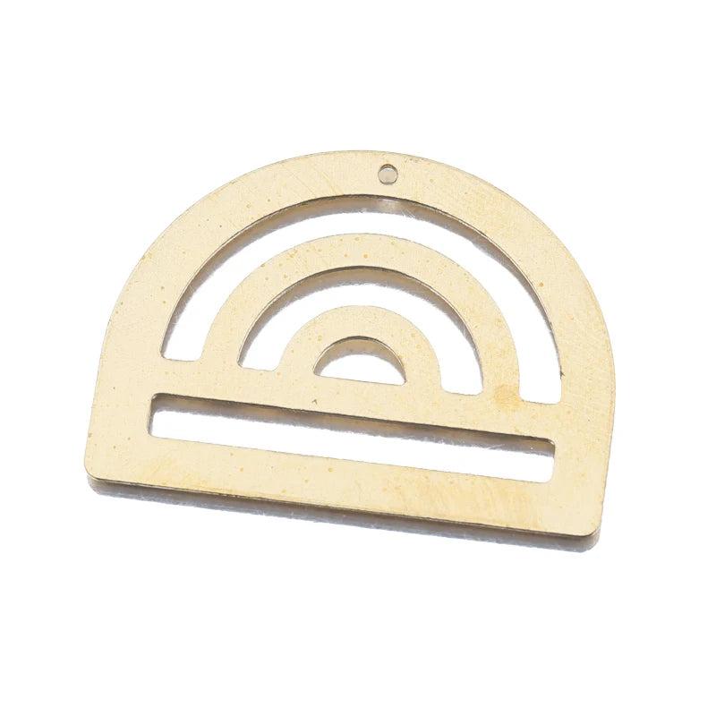 10pcs Brass Rainbow Pendant Arch Window Half Circle Charms for DIY Boho Jewelry