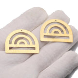 10pcs Brass Rainbow Pendant Arch Window Half Circle Charms for DIY Boho Jewelry