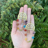 10pcs Brass Rainbow Pendant Arch Window Half Circle Charms for DIY Boho Jewelry