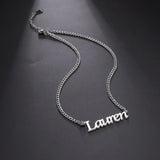 Sipuris Name Necklace Pendant Cuban Chain Personalized Nameplate