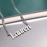 Sipuris Name Necklace Pendant Cuban Chain Personalized Nameplate