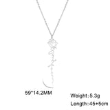 Sipuris Rose Birth Flower Name Pendant Choker Necklace