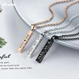 Vertical Bar Pendant Stainless Steel Necklace