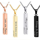 Vertical Bar Pendant Stainless Steel Necklace