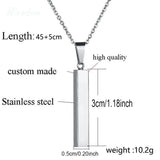 Vertical Bar Pendant Stainless Steel Necklace