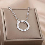 Personalized Round Name Necklace for Women Stainless Steel