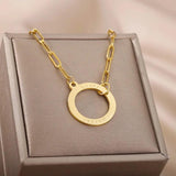 Personalized Round Name Necklace for Women Stainless Steel
