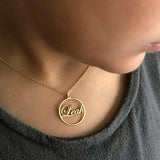 Personalized Eternity Circle Name Charm Necklace for Women