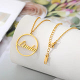 Personalized Eternity Circle Name Charm Necklace for Women