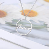 Personalized Eternity Circle Name Charm Necklace for Women