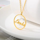 Personalized Eternity Circle Name Charm Necklace for Women