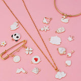 30pcs Enamel Charms Pendants Mixed Flower Animal Star Alloy Earrings Jewelry
