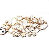 30pcs Enamel Charms Pendants Mixed Flower Animal Star Alloy Earrings Jewelry