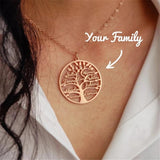 Tree of Life Name Necklace Stainless Steel Family Pendant Jewelry