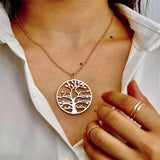 Tree of Life Name Necklace Stainless Steel Family Pendant Jewelry