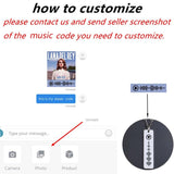 Music Code Necklace Engraved Letters Text Square Pendant Necklace
