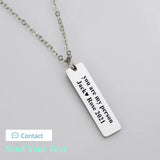 Music Code Necklace Engraved Letters Text Square Pendant Necklace