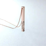 Personalized 3D Bar Name Necklace Stainless Steel Chain Men/Women