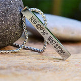 Personalized 3D Bar Name Necklace Stainless Steel Chain Men/Women