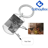 Personalized Photo Engrave Pendant Dog Tag Keychain Necklace Gift