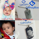 Personalized Photo Engrave Pendant Dog Tag Keychain Necklace Gift