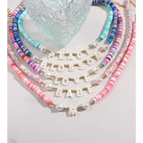 Personalized Name Pearl Shell Beaded Choker Necklace For Women