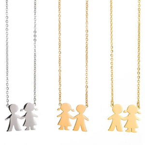 Personalized Name Necklace For Women Silver Stainless Steel Chain Couples