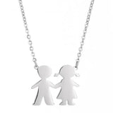 Personalized Name Necklace For Women Silver Stainless Steel Chain Couples