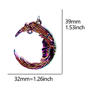 5pcs Star Sun Moon Charms Pendant Rainbow Accessories for Jewelry Making