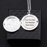 Engraved Round Photo Box Pendant Personalized Necklace