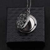 Engraved Round Photo Box Pendant Personalized Necklace