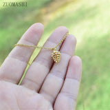 Tiny Pinecone Charm Necklace Dainty Pine cone Necklace Autumn Jewelry