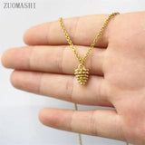 Tiny Pinecone Charm Necklace Dainty Pine cone Necklace Autumn Jewelry