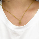 Tiny Pinecone Charm Necklace Dainty Pine cone Necklace Autumn Jewelry