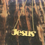 Stainless Steel Christ Jesus Letter Necklace Ankh Cross Pendant