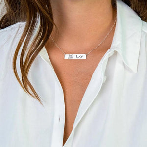 Personalized Stainless Steel Animal Avatar Name Necklace