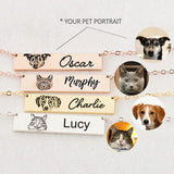 Personalized Stainless Steel Animal Avatar Name Necklace